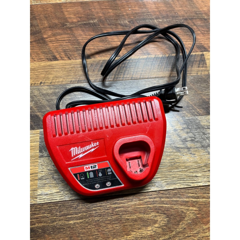 Milwaukee M12 Battery Charger 48-59-2401 Lithium-Ion 12V Corded Red Black
